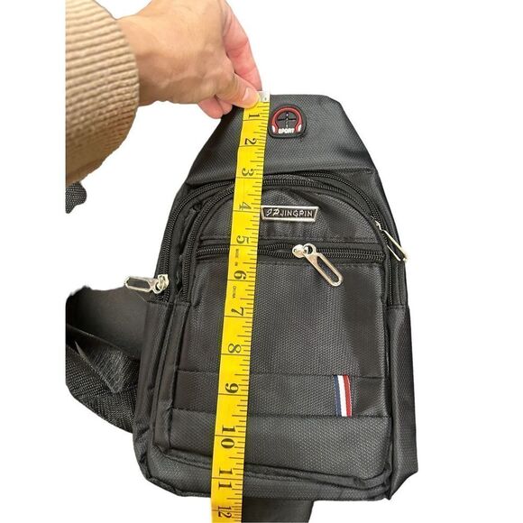 JinPing sports black Crossbody Chest Crossbody Bag Chest Crossbody NWOT Bag Ches - Picture 6 of 12